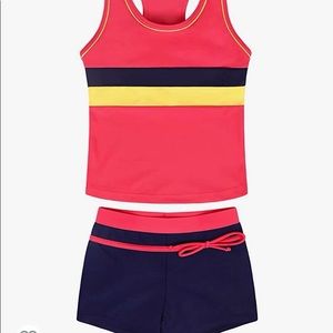 AmzBarley Little Girls' Summer Two Piece Boyshort Tankini Kids Swimsuit Size L